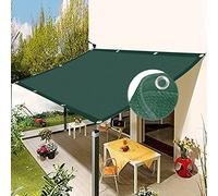 Tenda parasole per esterni, 2,4 x 3,5 m, traspirante, verde scuro, rettangolare, con corde da 1 x 5 m, per patio, balcone e giardino, protezione UV e resistente alle intemperie