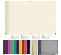 Tenda parasole per esterni, 2,5 x 6,5 m, impermeabile, rettangolare, in poliestere, resistente al vento, facile da installare, per balcone, patio, campeggio, feste, piscina, colore: bianco caldo