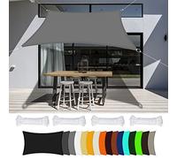 Tenda parasole per esterni, 3 x 3,5 m, colore grigio chiaro, per giardino, patio, cortile, campeggio, include corda per una facile installazione