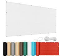 Tenda parasole per esterni, 45 x 300 cm, 98% di protezione dai raggi UV, resistente, impermeabile, per giardino e balcone, resistente al vento, colore: bianco