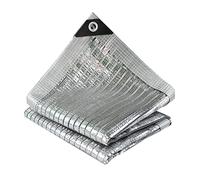 Tenda parasole per esterni, 75% alluminio, tessuto riflettente in alluminio, con occhielli per serra, patio, prato, parasole, colore: argento,