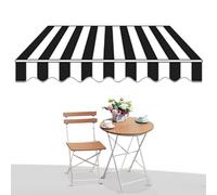 Tenda parasole per esterni, protezione dai raggi UV, con bracci estensibili, da 2 x 1,5 m a 5 x 3 m, regolabile, per patio, balcone, terrazza, facile funzionamento a manovella