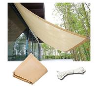 Tenda parasole per esterni, protezione dai raggi UV, con occhielli, per patio, giardino, giardino d'inverno, cortile (beige, 150 x 350 cm)