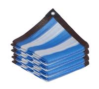 Tenda parasole per esterni, protezione dai raggi UV, traspirante, rettangolare, con occhielli e corde, ideale per balcone, terrazza, giardino e campeggio (blu, 200 x 1000 cm)