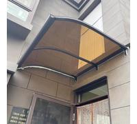 Tenda parasole per esterni, resistente ai raggi UV, con staffe in metallo e grondaia di drenaggio, per ingresso/patio/finestra (marrone, 80 x 360 cm), protezione resistente alle intemperie
