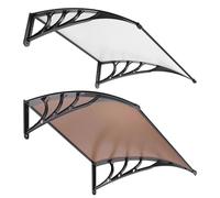 Tenda parasole per porta esterna, protezione UV, pioggia e neve, in policarbonato, per porte, marrone, 80 x 260 cm, resistente alle intemperie