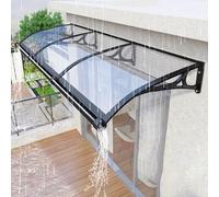 Tenda parasole per porte e finestre in alluminio trasparente e | Tenda da sole moderna per porta esterna con staffa in alluminio, pannello in policarbonato, canale di scolo, protezione UV e