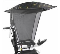 Tenda parasole per scooter mobile, regolabile in altezza, con tessuto Oxford impermeabile UPF 50+ e rete, tenda per sedia a rotelle per protezione esterna