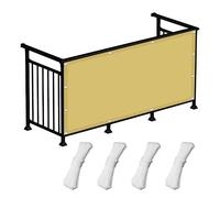 Tenda parasole personalizzata, 320 x 340 cm, protezione UV 98%, resistente, con occhielli, corde di fissaggio, per balcone, giardino, terrazza, colore giallo sabbia