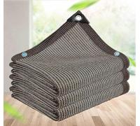 Tenda parasole piccola, colore nero, 3 x 3 cm, in tessuto a rete traspirante, protezione solare, termoisolante, per giardino, serra, patio, rete per la privacy, marrone, 4 x 7 m