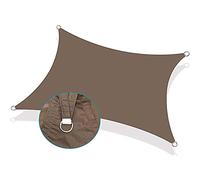 Tenda parasole pieghevole resistente e impermeabile, per patio esterno e posto auto coperto, blocco della luce solare al 97%, tenda durevole, marrone, 5 x 6 m, soluzione per ombra da giardino
