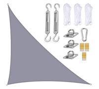 Tenda parasole, protezione dai raggi UV 50+, per esterni, resistente e traspirante, tela tesa per balcone, terrazza, terrazza all'aperto, piscina (grigio, 5 x 5 x 7,1 m)