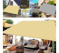 Tenda parasole quadrata, 0,6 x 3,2 m, per esterni, rettangolare, con corde antivento, protezione dai raggi UV, per patio, terrazza, giardino, colore: giallo sabbia