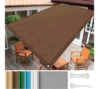 Tenda parasole quadrata, 2,8 x 6,5 m, blocco UV 95%, HDPE, per giardino e patio, resistente, con corde incluse, colore marrone, perfetta per feste all'aperto