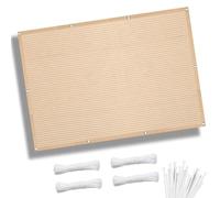 Tenda parasole quadrata, 3 x 4,5 m, traspirante, in tessuto anti-UV, con occhielli di protezione al 98% per una facile installazione, perfetta per cortile, campeggio e recinzioni, color crema