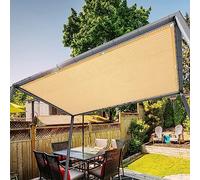 Tenda parasole quadrata resistente, 2,5 x 10 m, resistente alle intemperie, con occhielli e corda inclusa, per giardino, patio, piscina, colore: giallo sabbia