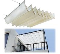 Tenda parasole regolabile, 1 x 7 m, 70% protezione UV, tessuto traspirante, colore bianco, per esterni, patio, giardino e pergola, ricambio perfetto per d'Ombra.