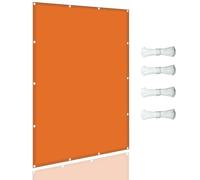 Tenda parasole resistente, 2 x 6,5 m, resistente allo sbiadimento, facile da installare, per terrazze, balconi e terrazze, protezione UV per esterni, colore: arancione brillante