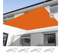 Tenda parasole resistente ai raggi UV, 3 x 4 m, facile da installare, protezione esterna per giardini, terrazze, terrazze, colore arancione brillante