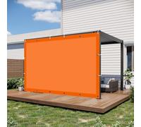 Tenda parasole resistente ai raggi UV, impermeabile, 3,2 x 4 m, resistente, resistente agli strappi, con corda, per terrazza, balcone, cortile, campeggio, arancione vivace