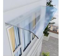 Tenda parasole resistente ai raggi UV per porta d'ingresso/patio, senza bisogno di staffe, in policarbonato spesso trasparente, 43,9 x 299,7 cm, senza manutenzione, protezione da pioggia e neve