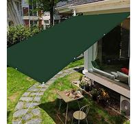 Tenda parasole resistente all'acqua, 5 x 8 m, protezione UV al 98%, per esterni, patio, giardino, cortile, resistente, verde scuro, con 4 corde per una facile installazione