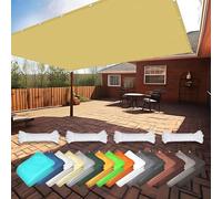Tenda parasole resistente alle intemperie 6 x 7 m con occhielli durevole schermo privacy per esterni per balcone, giardino e patio, colore giallo sabbia chiaro