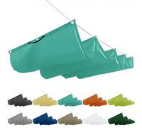 Tenda parasole retrattile, 1,8 x 9 m, in vetro ombreggiato, in tela retrattile, con corde di montaggio per giardino, terrazza, grigio chiaro, blu cielo