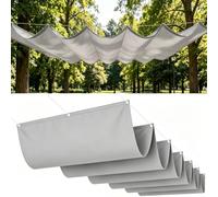 Tenda Parasole Retrattile 100 x 220 cm con Occhielli e Corda, Telo Parasole Rettangolare Impermeabile Antistrappo con Protezione UV Tenda da Sole per Esterno per Esterno, Grigio Chiaro