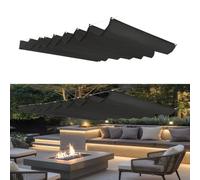 Tenda Parasole Retrattile 100 x 355 cm Protezione Dai Raggi Uv, Resistente, Impermeabile, con Occhielli e Corda Retrattile Onda Vele Ombra per Esterno Giardino Terrazza, Nero