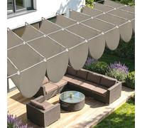 Tenda Parasole Retrattile 1000 x 600 cm Regolabile Tenda Parasole Terrazzo con Occhielli Resistente Agli Strappi per Patio, Terrazza, Giardino, Veranda, Protezione Esterna, Tortora