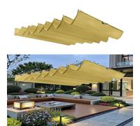 Tenda Parasole Retrattile 120 x 240 cm Impermeabile, Protezione Dai Raggi Uv, Resistente, con Occhielli e Corda Vela Wave Shade Retrattile per Esterno Giardino Terrazza, Color Crema