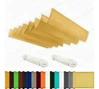 Tenda Parasole Retrattile 130 x 135 cm con Corda di Nylon e Occhiellato Tenda da Sole per Esterno Protezione Raggi UV per Giardino Balcone Terrazza, Giallo sabbia