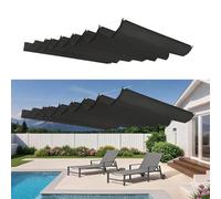 Tenda Parasole Retrattile 130 x 730 cm Impermeabile, Protezione Dai Raggi Uv, Resistente, con Occhielli e Corda Telo Parasole Rettangolare per Esterno Giardino Terrazza, Nero