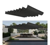 Tenda Parasole Retrattile 170 x 350 cm Protezione Dai Raggi Uv, Resistente, Impermeabile, con Occhielli e Corda Retrattile Vele Wave Shade per Verande Balcone Traliccio, Nero