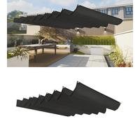 Tenda Parasole Retrattile 170 x 730 cm Impermeabile, Protezione Dai Raggi Uv, Resistente, con Occhielli e Corda Impermeabile Tenda da Sole per Verande Balcone Traliccio, Nero