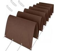 Tenda Parasole Retrattile 195 x 210 cm Protezione Solare Resistente Modello Vela Ombreggiante Impermeabile Tinta Unita Antistrappo con Funi per Giardino & Gazebo, Marrone