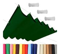 Tenda Parasole Retrattile 2.4 x 6.5 m Esterno Impermeabile Tenda da Sole Scorrevole, Crema Solare Vela Parasole a Onda con Occhielli e Corda per Terrazze e Cortili, Verde Scuro