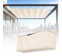 Tenda Parasole Retrattile 210 x 160 cm Impermeabile Antivento Crema Solare con Occhielli e Corda Tenda da Sole per Esterno Vela Parasole per Balconi Terrazze, bianco