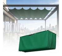 Tenda Parasole Retrattile 210 x 160 cm Protezione Dai Raggi Uv, con Occhielli e Corda di Fissaggio Tenda a Vela Parasole Copertura Ombreggiante Gazebo per Serre Giardino, Verde Scuro