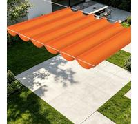 Tenda Parasole Retrattile 250 x 320 cm Personalizzabile Telo Parasole per Esterni con Occhielli con Occhielli e Cordino per Terrazza, Pergola, Veranda, Giardino, Arancione
