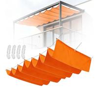Tenda Parasole Retrattile 250 x 360 cm Impermeabile Antivento Crema Solare con Occhielli e Corda Tenda da Sole Pergola Regolabile a Vela Giardino per Serre Giardino, Arancione