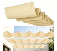 Tenda Parasole Retrattile 300 x 490 cm Taglia Personalizzabile, Vela Ombreggiante Regolabile, con Funicon Occhiellato Protezione Tenda a Vela Rettangolare per Esterno, Color Crema