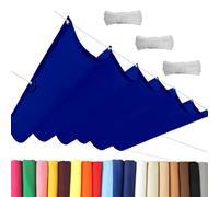 Tenda Parasole Retrattile 350 x 350 cm Regolabile, Raggi Uv, Impermeabile Pergola Retrattile Scorrevole Incluse Corde, Resistente per Cortile Veranda Gazebo, Blu Scuro