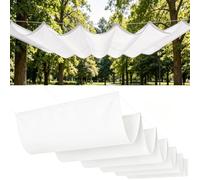 Tenda Parasole Retrattile 350 x 600 cm con Occhielli e Corda, Telo Parasole Rettangolare Impermeabile Antistrappo con Protezione UV Tenda da Sole per Esterno per Esterno, Bianco