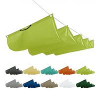 Tenda parasole retrattile 3x4.5m, vela a onda regolabile e arrotolabile. Impermeabile con occhielli e corda di fissaggio, ideale per terrazze, cortili, verande e gazebo Giallo Verde