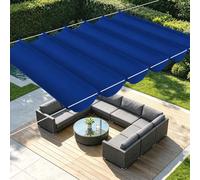 Tenda Parasole Retrattile 400 x 400 cm Personalizzabile Vele Parasole con Occhielli Resistente per Terrazza, Pergola, Veranda, Giardino, Blu Scuro