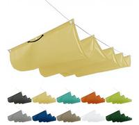 Tenda parasole retrattile 4x4.5m, vela a onda regolabile e arrotolabile. Impermeabile con occhielli e corda di fissaggio, ideale per terrazze, cortili, verande e gazebo Sabbia