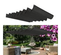 Tenda Parasole Retrattile 50 x 330 cm Protezione Dai Raggi Uv, Resistente, Impermeabile, con Occhielli e Corda Retrattile Onda Vele Ombra per Esterno Giardino Terrazza, Nero