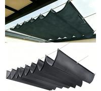 Tenda Parasole Retrattile 50 x 370 cm Regolabile, Protezione Solare, Impermeabile, Pergolato Resistente Ai Raggi UV Tenda Parasole a Onda Retrattile per Giardino Balcone, Grigio Scuro